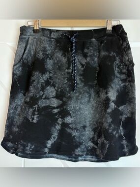 Sundry Tie Dye Sweatshirt Mini Skirt Black Gray Size M